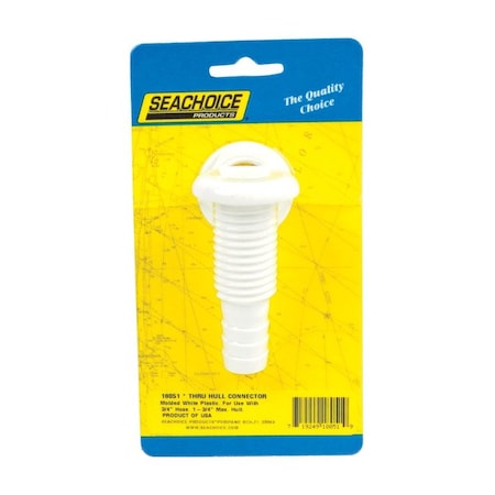 Seachoice Seachoice Polished Plastic 3/4 in. W Thru Hull Connector 1 pk 18051